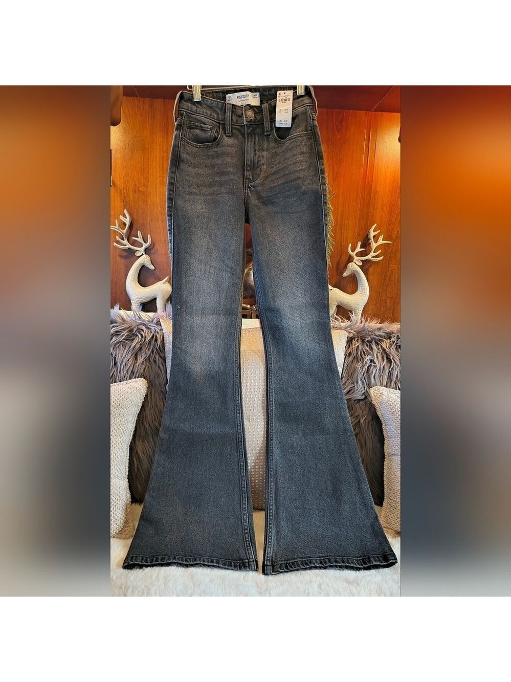 Hollister Dark Gray Flare Jeans NWT